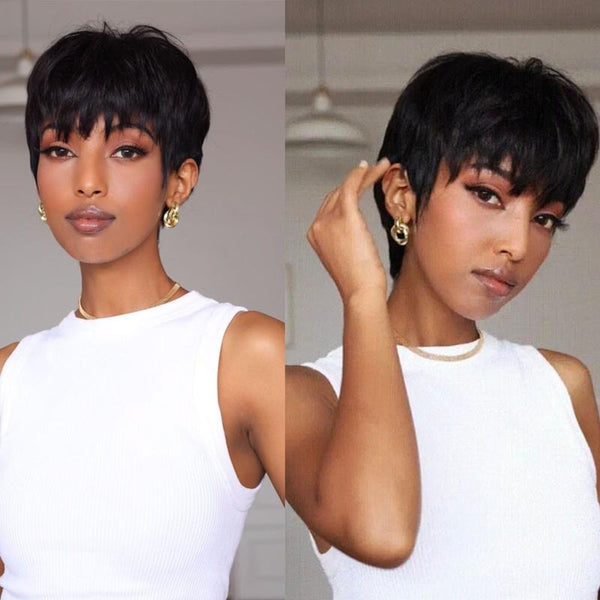 Human Hair Pixie Wig